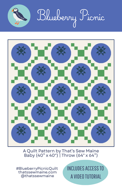 Blueberry Picnic Quilt Pattern - PDF