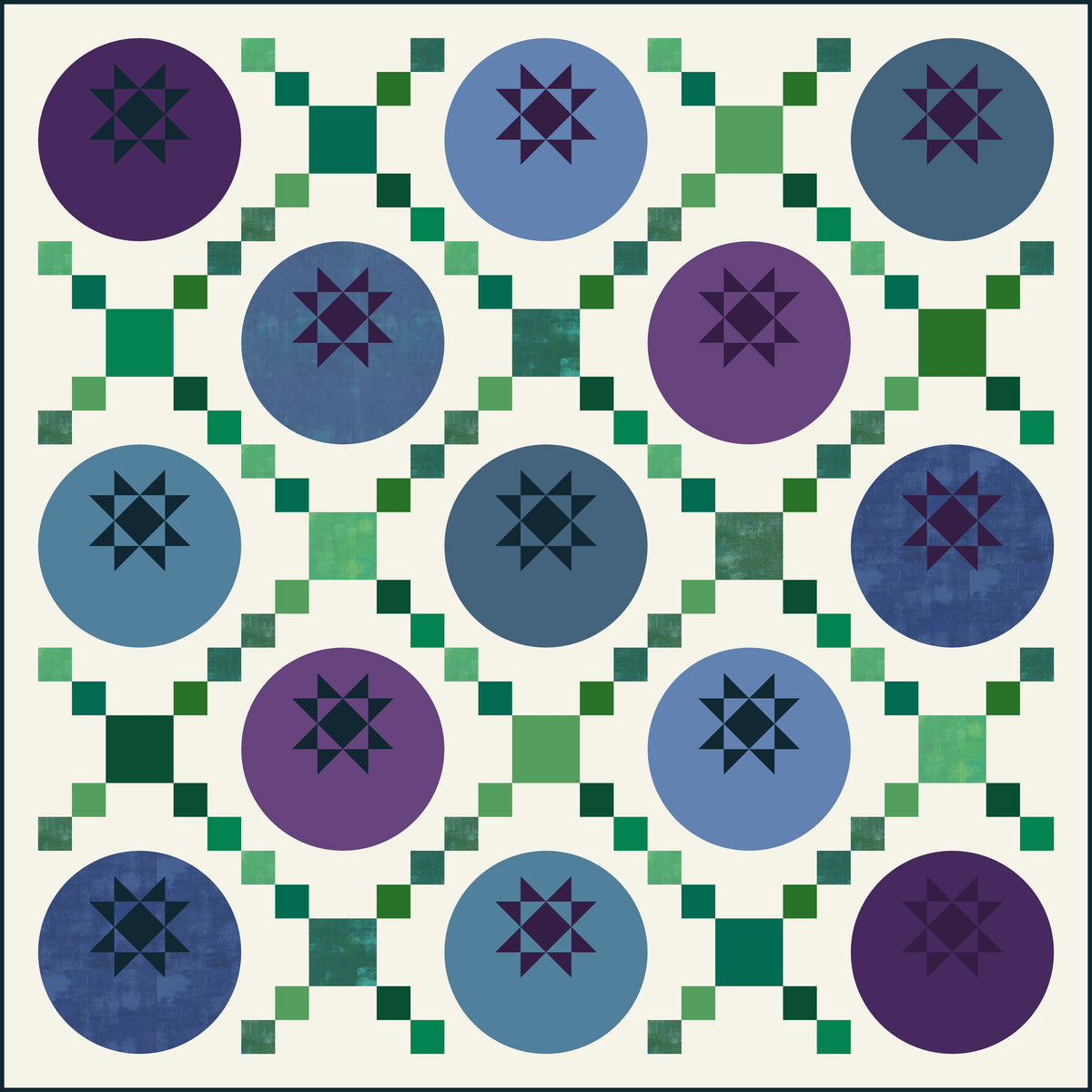 Blueberry Picnic Quilt Pattern - PDF
