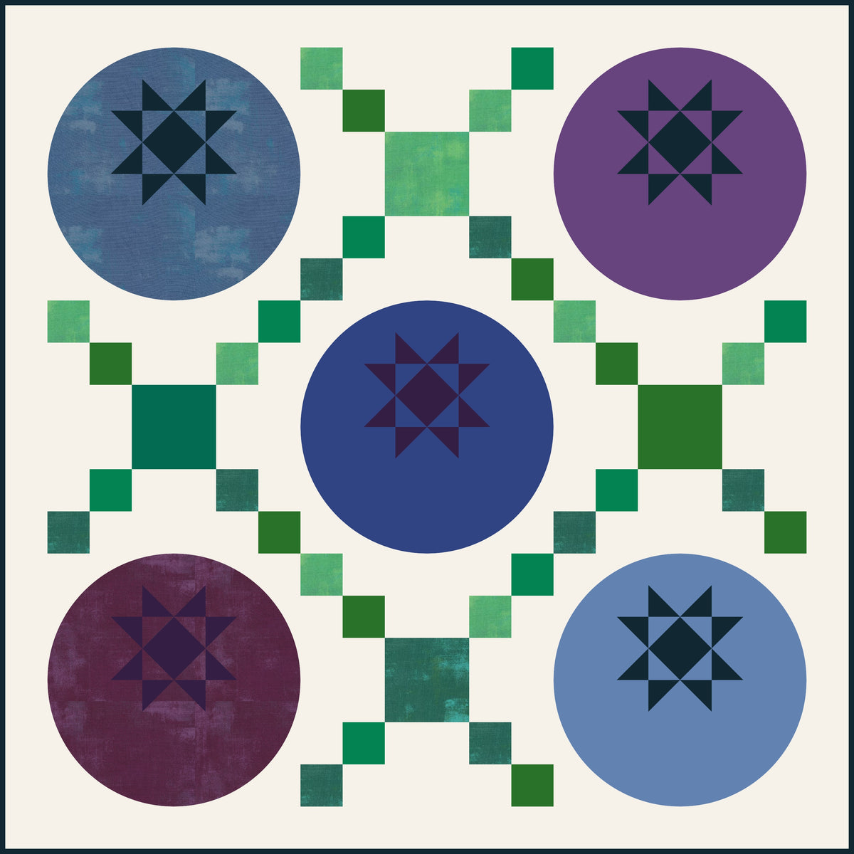Blueberry Picnic Quilt Kit - Scrappy Variation (PREORDER)